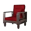 Solid Wood 1 Seater Wooden Sofa Set for Living Room Furniture Fabric 1 Seater Sofa
