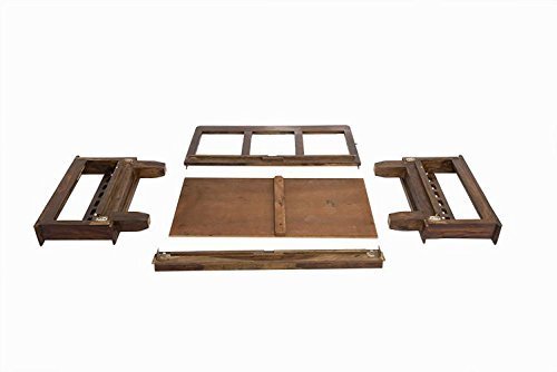 KendalWood Furniture Walnut Black Finish Solid Sheesham Wood 3+1+1 5 Seater Sofa Set with Cushions