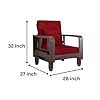 Solid Wood 1 Seater Wooden Sofa Set for Living Room Furniture Fabric 1 Seater Sofa