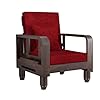 Solid Wood 1 Seater Wooden Sofa Set for Living Room Furniture Fabric 1 Seater Sofa
