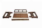 Solid Sheesham Wood 3 Seater Wooden Sofa Set with Brown Cushions 3 Seater Sofa