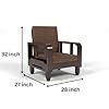 Solid Wood 1 Seater Wooden Sofa Set for Living Room Furniture Fabric 1 Seater Sofa