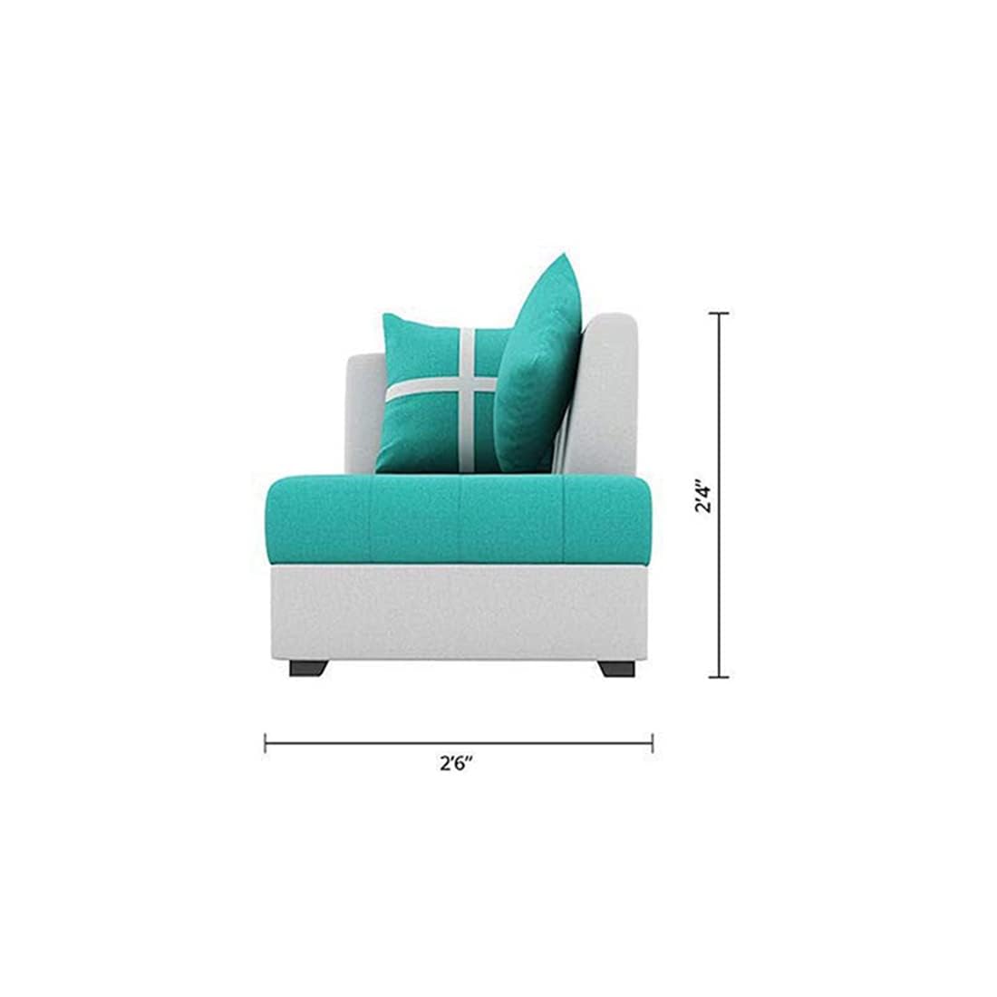 8 Seater Sofa Set, L Shape Sofa (Right Facing) 2 Ottoman, 6 Small Pillow with Coffee Table for Living Room Furniture | Sofa for Home & Office Furniture