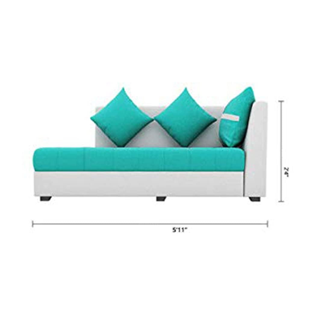 8 Seater Sofa Set, L Shape Sofa (Right Facing) 2 Ottoman, 6 Small Pillow with Coffee Table for Living Room Furniture | Sofa for Home & Office Furniture