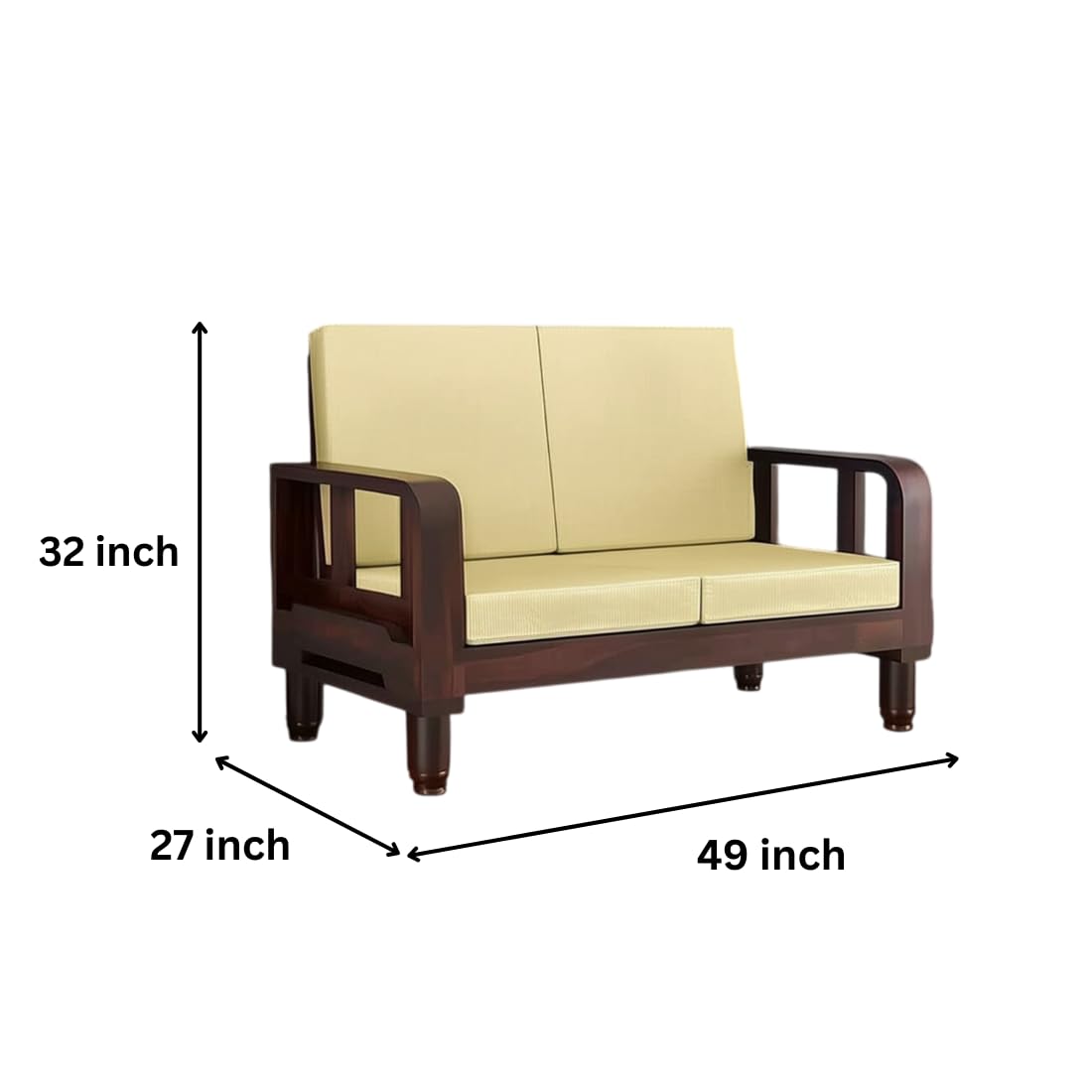 Solid Wood 6 Seater Wooden Sofa Set for Living Room | 3+2+1 Sofa Set with Center Table | Furniture for Home & Hotels