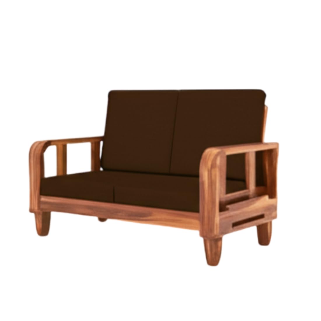 Solid Wood 4 Seater Wooden Sofa Set for Living Room Furniture 4 Seater 2+2 Fabric Sofa Set with Center Table