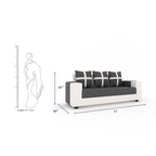5 Seater Fabric Sofa Set for Living Room Furniture | 3 + 1 + 1 Sofa Set | Wooden Sofa for Home & Office