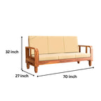 Solid Wood 3 Seater Wooden Sofa Set for Living Room Furniture | Sofa for Home & Office | 3 Seater Sofa