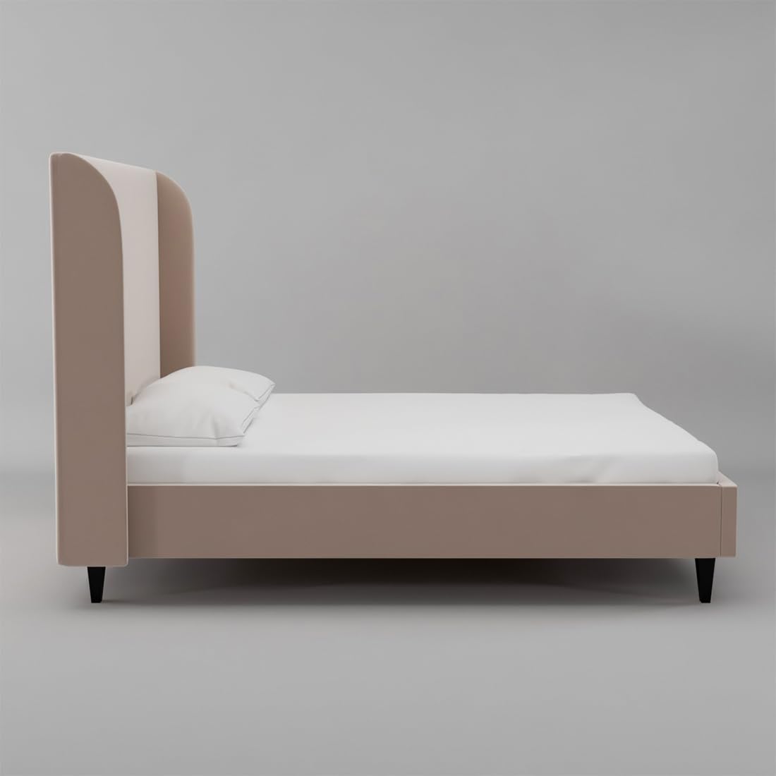 Modern Home Furniture | King Size Bed | Bed for Bedroom, Living Room | Best Furniture for Home | Bed Without Storage | Mattress not Included | Fabric Color:- Beige