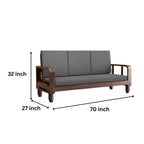 Solid Wood 5 Seater Wooden Sofa Set for Living Room Furniture | 3+1+1 Sofa Set with Center Table | Furniture for Home & Hotels