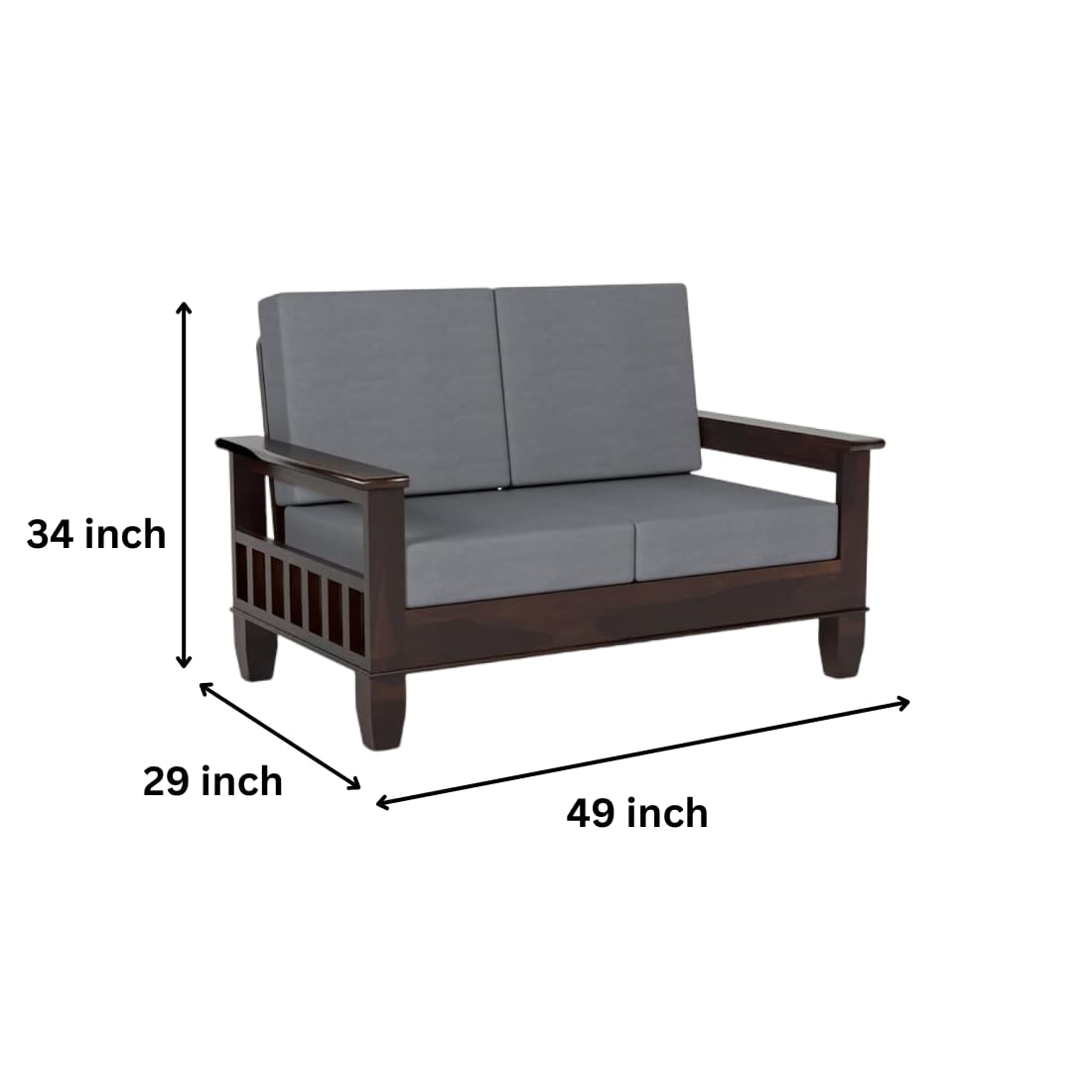 Solid Sheesham Wood Sofa Set , Living Room Furniture (3+1+1 with Center Table) 5 Seater