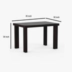 Solid Wood Dining Table with 4 Chairs | 4 Seater Dining Set | Wooden Dining Table with Chair - Dining Room Furniture