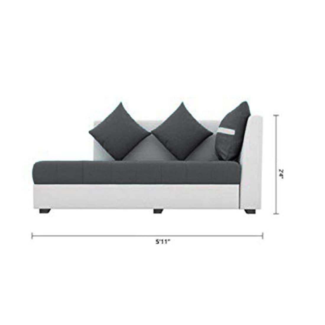 8 Seater Sofa Set, L Shape Sofa(Right Facing) 2 Ottoman, 6 Small Pillow with Coffee Table for Living Room Furniture | Sofa for Home & Office Furniture