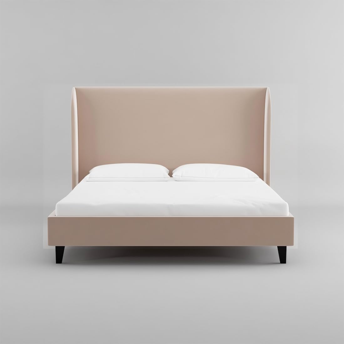 Modern Home Furniture | King Size Bed | Bed for Bedroom, Living Room | Best Furniture for Home | Bed Without Storage | Mattress not Included | Fabric Color:- Beige