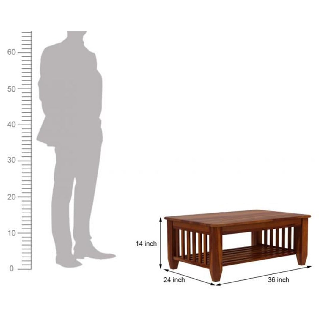 Sheesham Wood Coffee Table for Living Room | Wooden Center Table