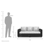 Sheesham Wood 3 Seater Sofa for Living Room | Fabric 3 Seater Sofa Set | Sofa for Home & Office