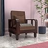 Solid Wood 1 Seater Wooden Sofa Set for Living Room Furniture Fabric 1 Seater Sofa