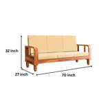 Solid Wood 6 Seater Wooden Sofa Set for Living Room | 3+2+1 Sofa Set with Center Table | Furniture for Home & Hotels