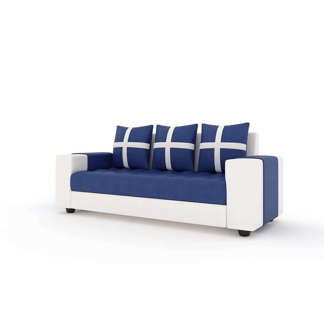 5 Seater Fabric Sofa Set for Living Room Furniture | 3 + 1 + 1 Sofa Set | Wooden Sofa for Home & Office