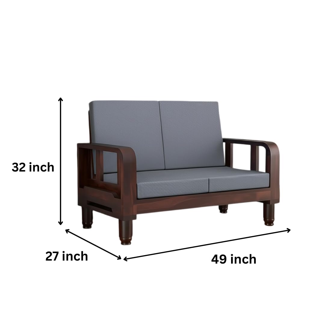 Solid Wood 6 Seater Wooden Sofa Set for Living Room | 3+2+1 Sofa Set with Center Table | Furniture for Home & Hotels