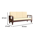 Solid Wood 6 Seater Wooden Sofa Set for Living Room | 3+2+1 Sofa Set with Center Table | Furniture for Home & Hotels