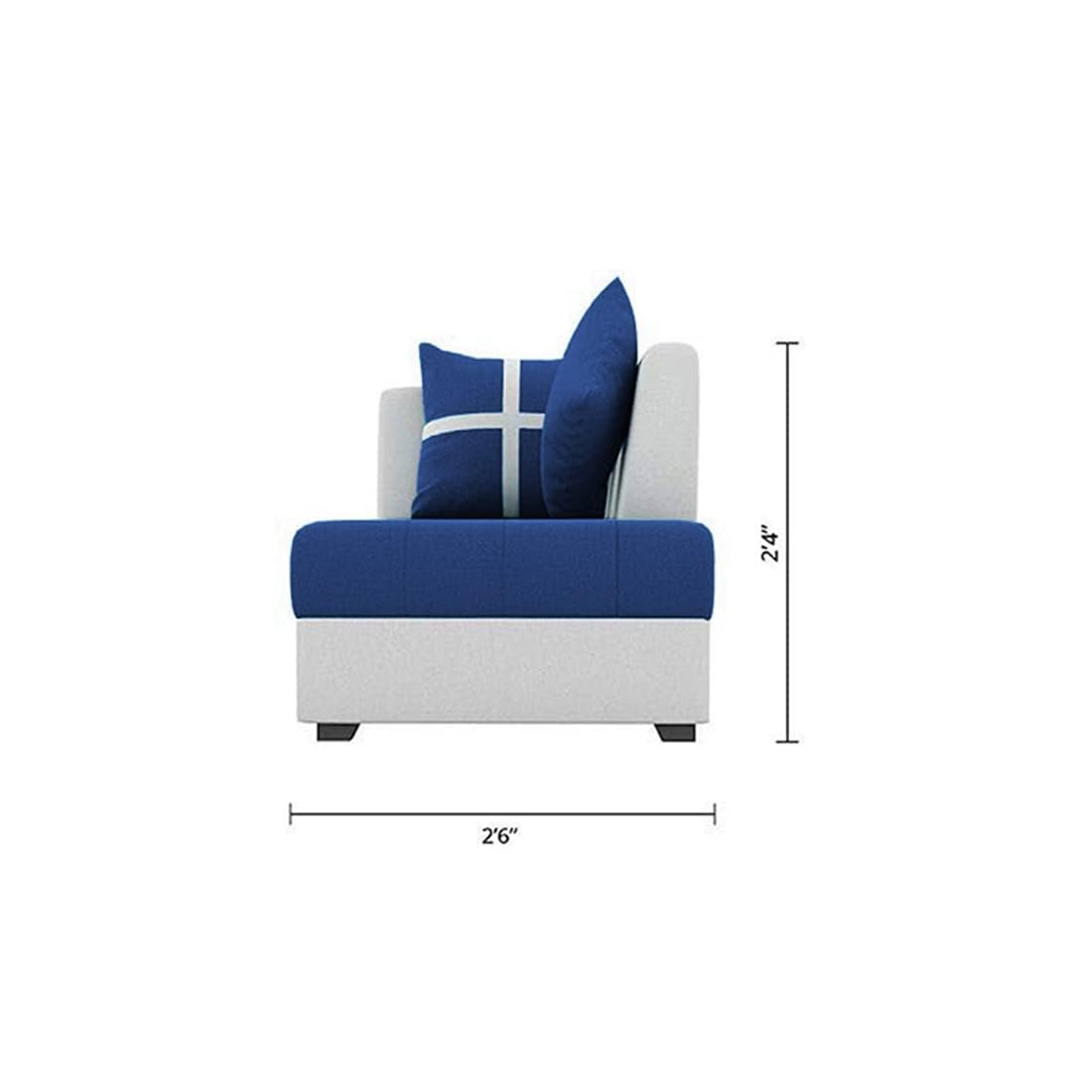 8 Seater Sofa Set, L Shape Sofa (Right Facing) 2 Ottoman, 6 Small Pillow with Coffee Table for Living Room Furniture | Sofa for Home & Office Furniture