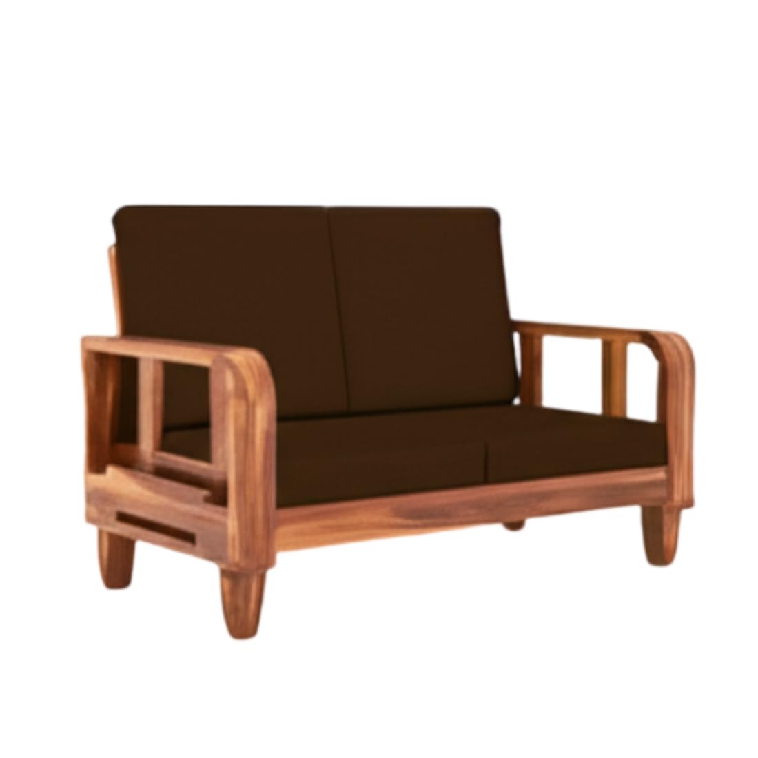 Solid Wood 4 Seater Wooden Sofa Set for Living Room Furniture 4 Seater 2+2 Fabric Sofa Set with Center Table