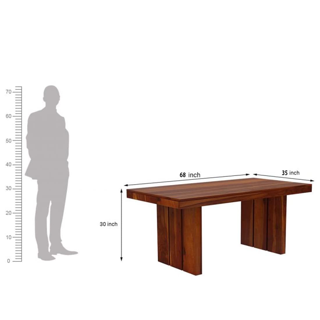 Sheesham Wood Dining Table (68x35 inch) | Multi-Purpose uses Home and Office Desk | Dining Room Furniture