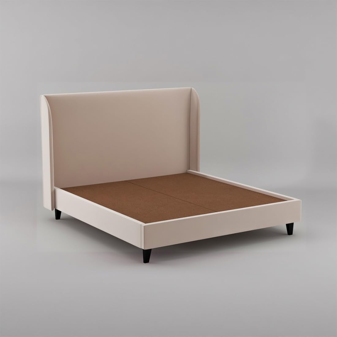 Modern Home Furniture | King Size Bed | Bed for Bedroom, Living Room | Best Furniture for Home | Bed Without Storage | Mattress not Included | Fabric Color:- Beige