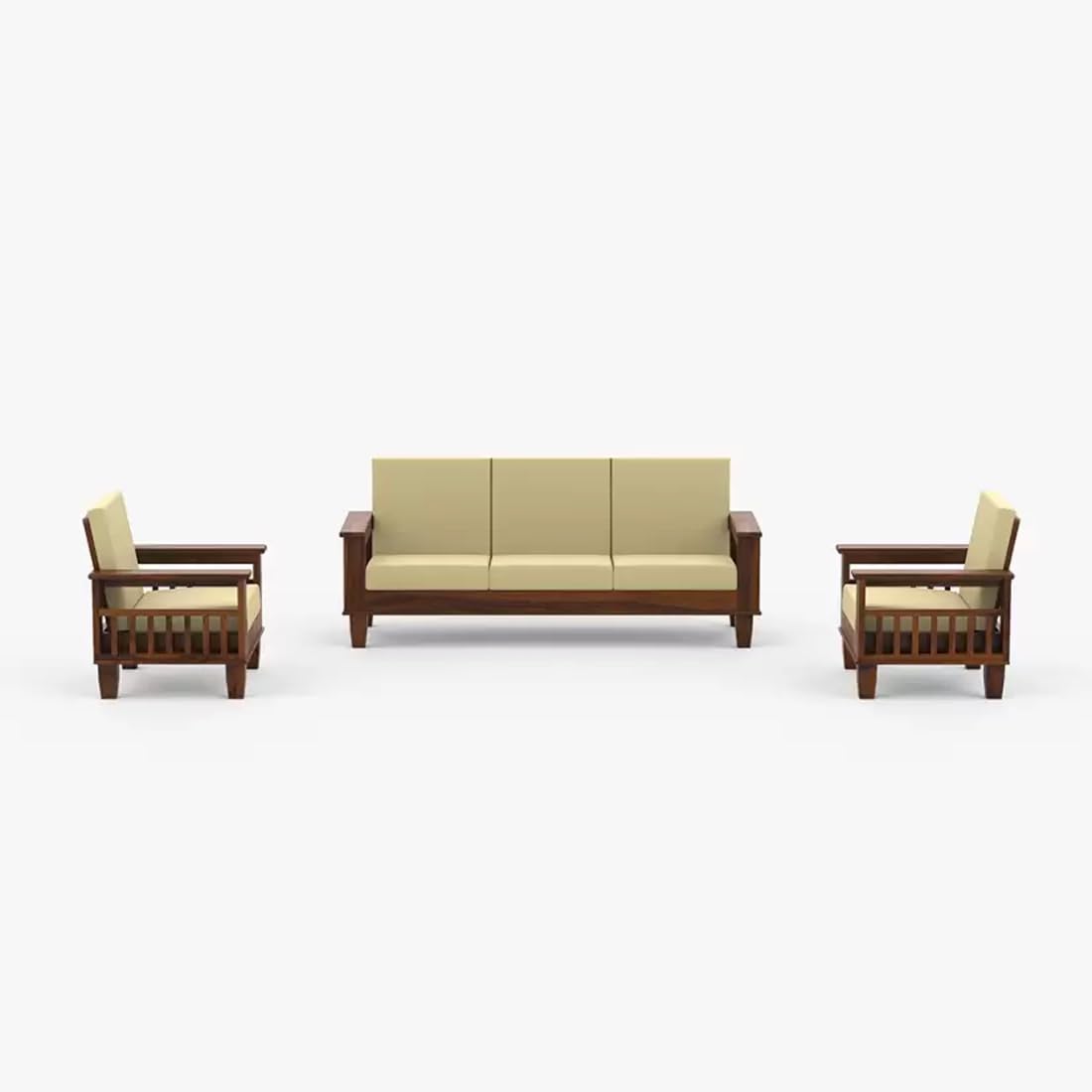 Solid Sheesham Wood Sofa Set | 5 Seater Wooden Sofa Set | 3+1+1 Sofa | Sofa Set