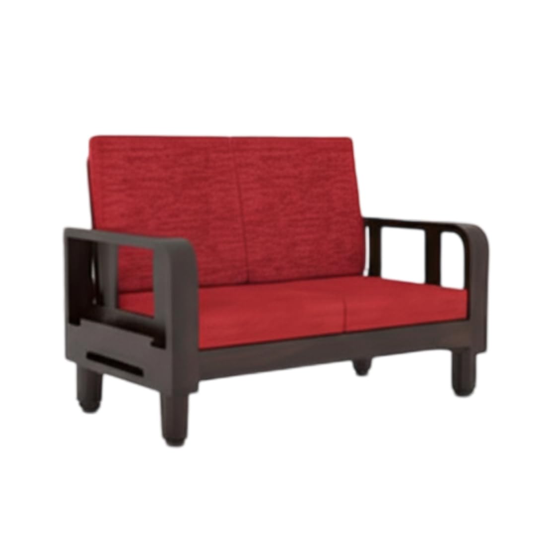 Solid Wood 4 Seater Wooden Sofa Set for Living Room Furniture 4 Seater 2+2 Fabric Sofa Set with Center Table
