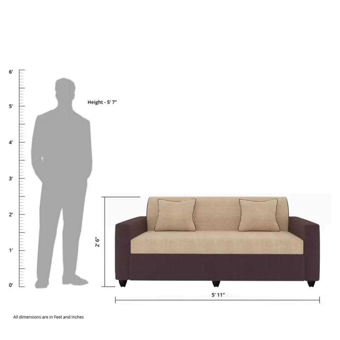 3 Seater Fabric Sofa Set for Living Room Furniture | 3 Seater Sofa Set | Sofa for Home & Office