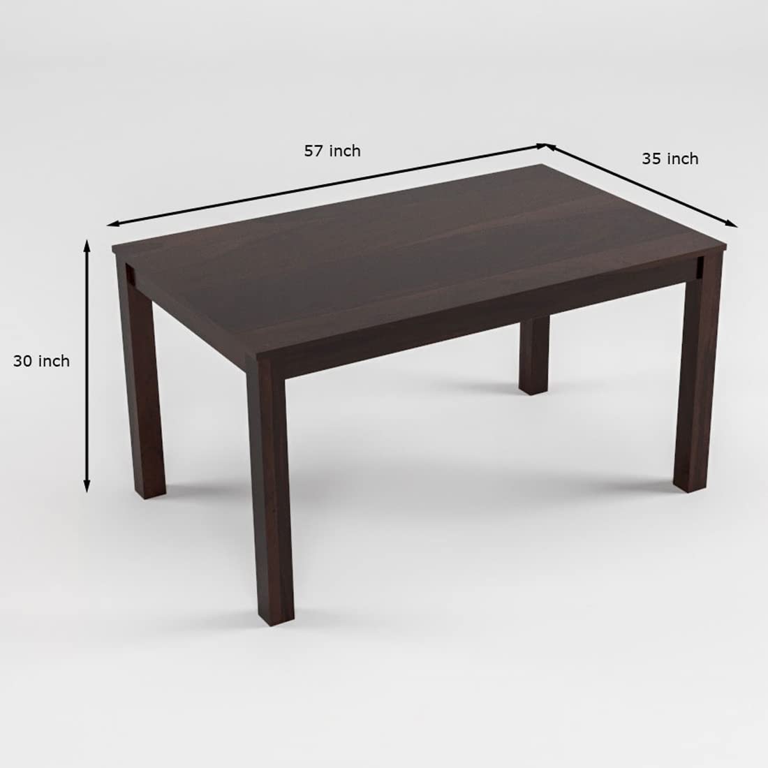 Sheesham Wood Dining Table (57x35 Inch) | Multi-Purpose uses Home and Office Desk | Dining Room Furniture | Wooden 6 Seater Dining Table