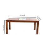 Sheesham Wood Teak Finish Dining Table Set with 6 Chairs and Cushion