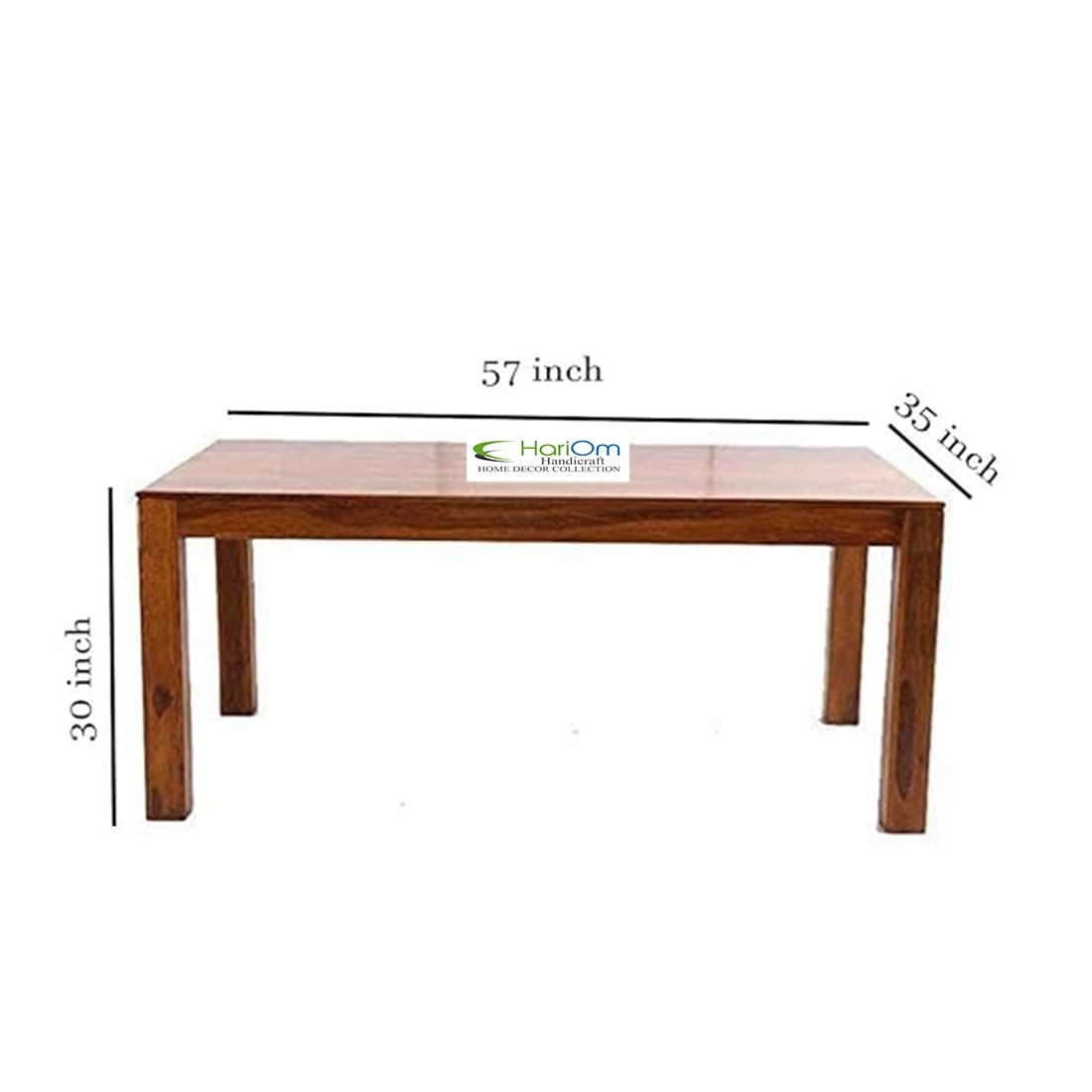 Sheesham Wood Teak Finish Dining Table Set with 6 Chairs and Cushion