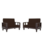 Solid Wood 4 Seater Wooden Sofa Set for Living Room Furniture 4 Seater 2+2 Fabric Sofa Set with Center Table