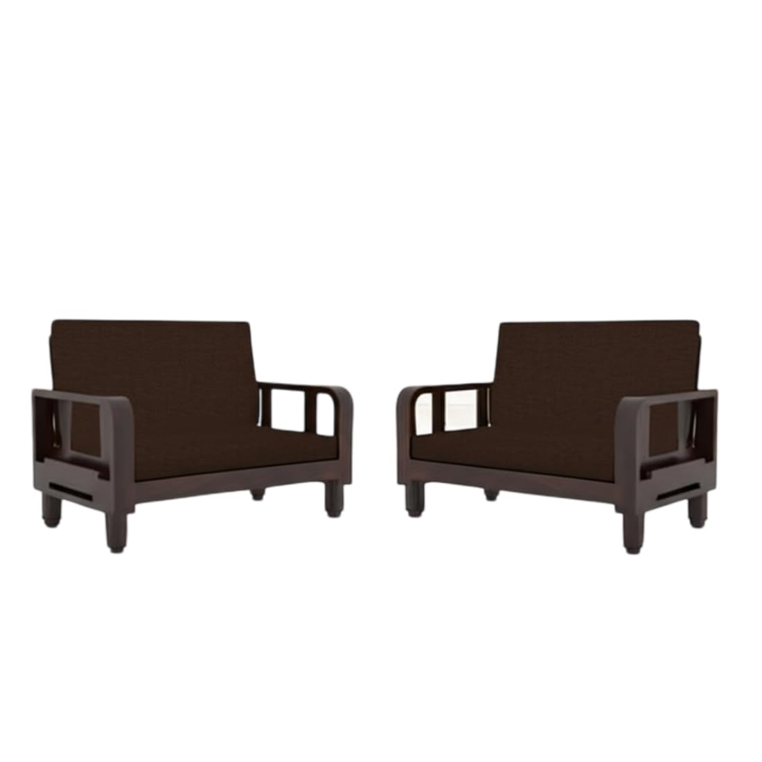 Solid Wood 4 Seater Wooden Sofa Set for Living Room Furniture 4 Seater 2+2 Fabric Sofa Set with Center Table