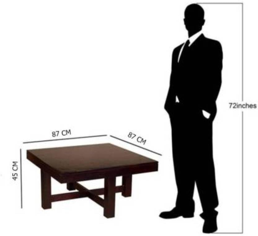 Sheesham Wood Coffee Table for Living Room with Capsule Cut Stool