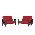 Solid Wood 4 Seater Wooden Sofa Set for Living Room Furniture 4 Seater 2+2 Fabric Sofa Set with Center Table