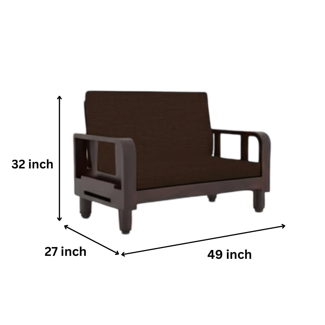 Solid Wood 4 Seater Wooden Sofa Set for Living Room Furniture 4 Seater 2+2 Fabric Sofa Set with Center Table