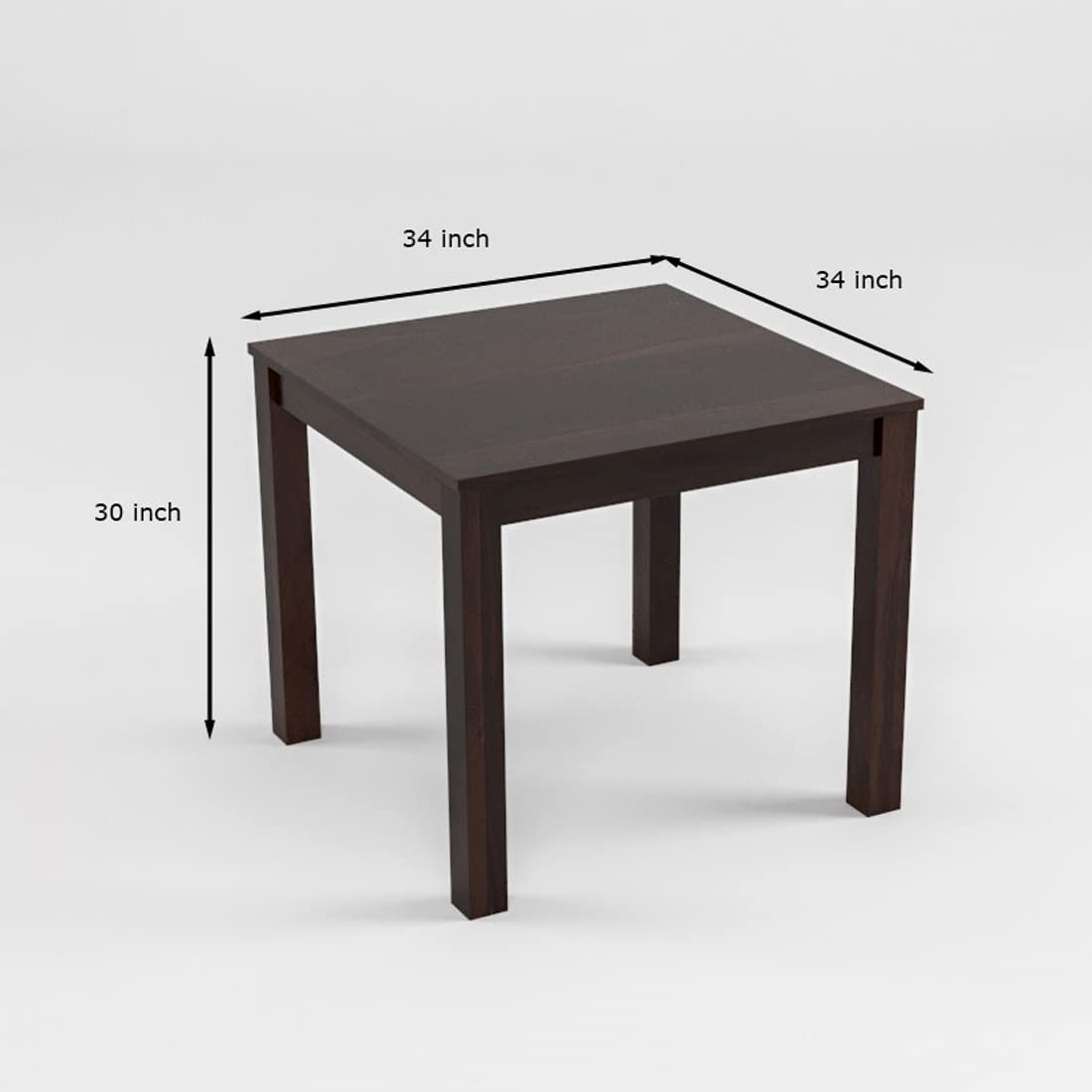 Sheesham Wood Dining Table (34x34 inch) | Multi-Purpose uses Home and Office Desk | Dining Room Furniture | Wooden 4 Seater Dining Table