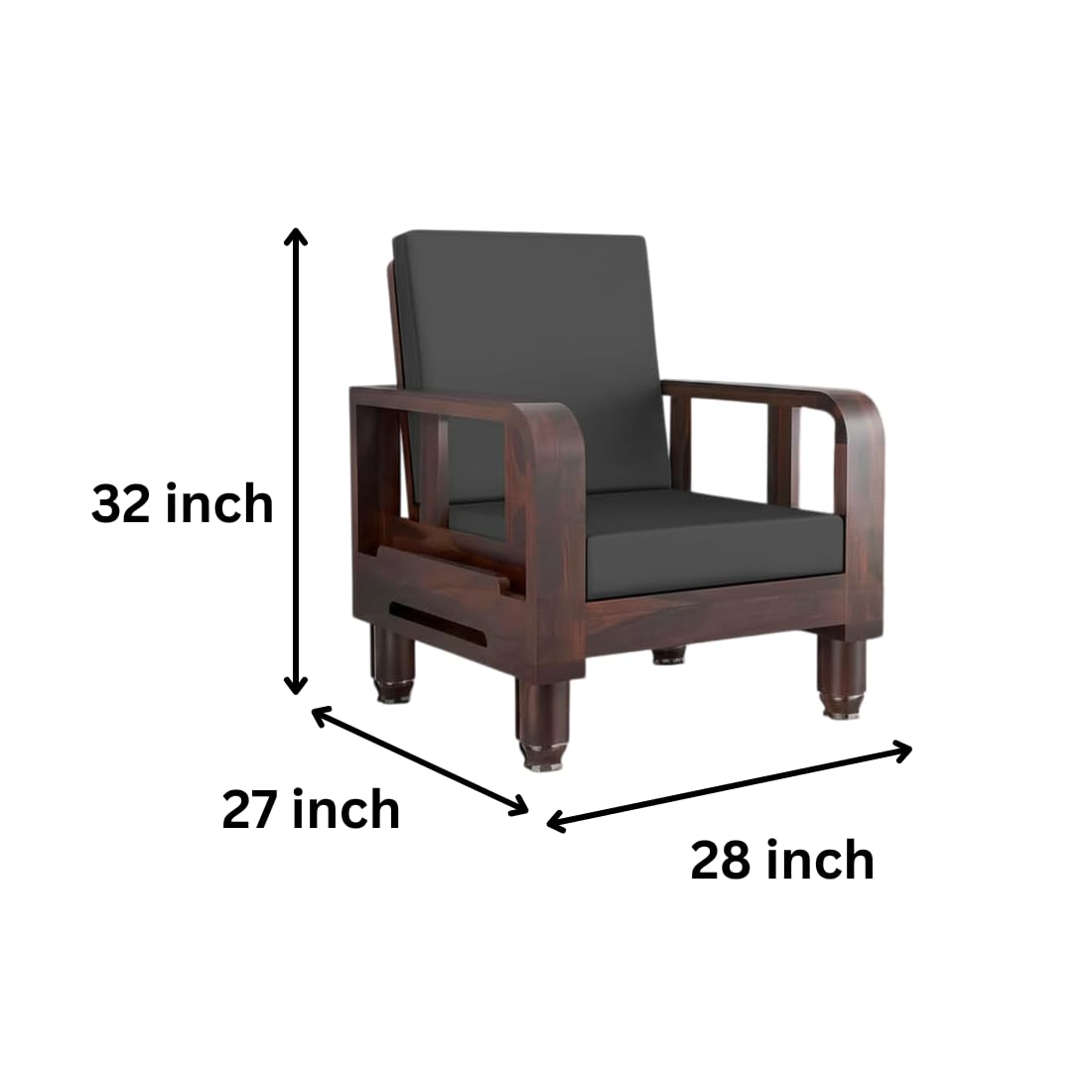 Solid Wood 6 Seater Wooden Sofa Set for Living Room | 3+2+1 Sofa Set with Center Table | Furniture for Home & Hotels