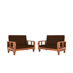 Solid Wood 4 Seater Wooden Sofa Set for Living Room Furniture 4 Seater 2+2 Fabric Sofa Set with Center Table