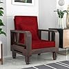 Solid Wood 1 Seater Wooden Sofa Set for Living Room Furniture Fabric 1 Seater Sofa
