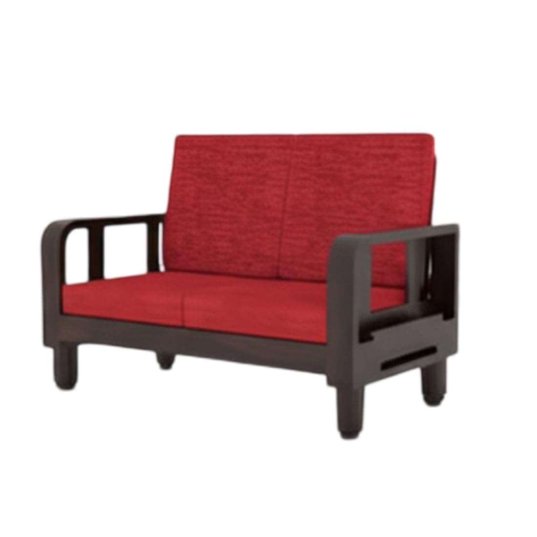 Solid Wood 4 Seater Wooden Sofa Set for Living Room Furniture 4 Seater 2+2 Fabric Sofa Set with Center Table