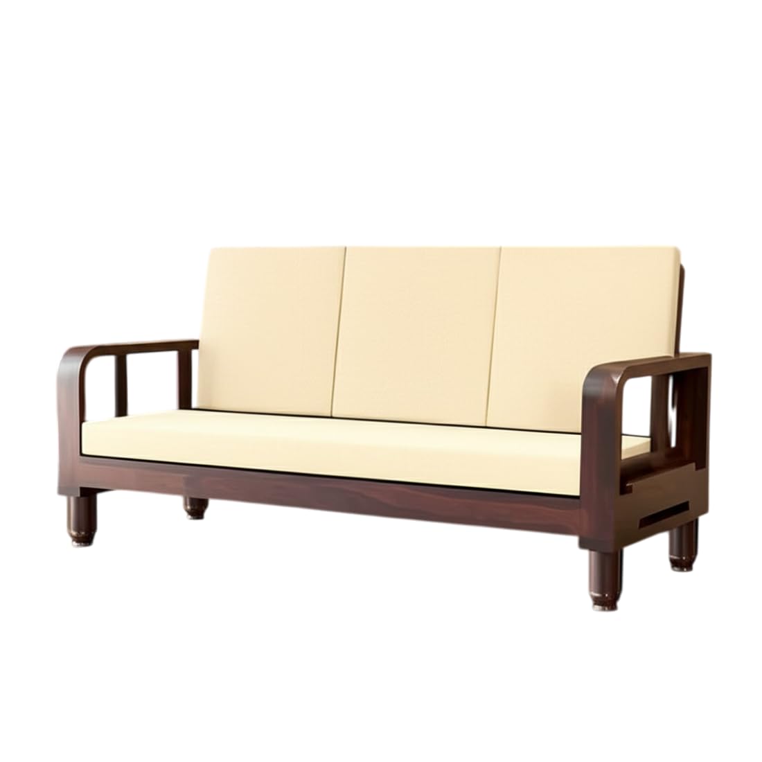 Solid Wood 6 Seater Wooden Sofa Set for Living Room | 3+2+1 Sofa Set with Center Table | Furniture for Home & Hotels