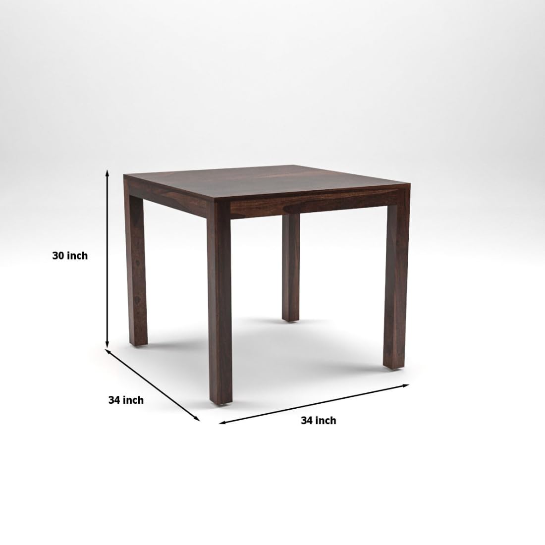 Sheesham Wood Dining Table(34x34) | 4 Seater Dining Set | Wooden Dining Table with 4 Chairs - Dining Room Furniture