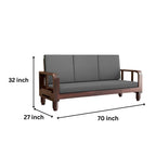 Solid Wood 6 Seater Wooden Sofa Set for Living Room | 3+2+1 Sofa Set with Center Table | Furniture for Home & Hotels