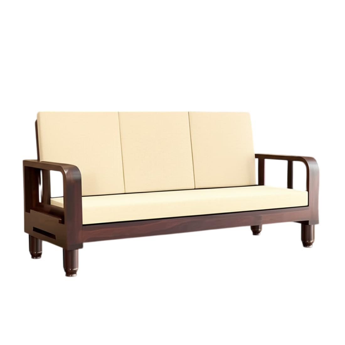Solid Wood 3 Seater Wooden Sofa Set for Living Room Furniture | Sofa for Home & Office | 3 Seater Sofa
