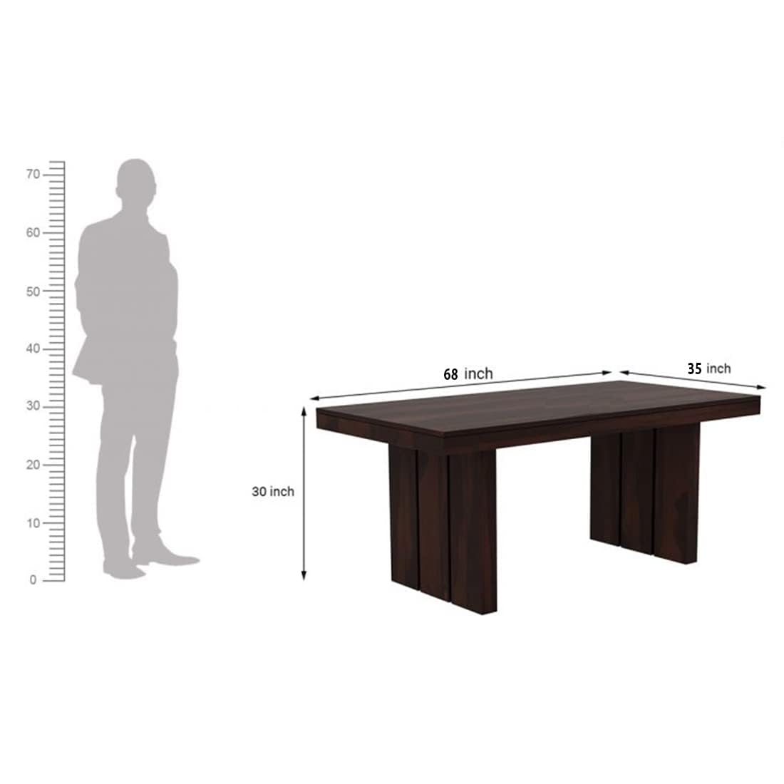 Sheesham Wood Dining Table (68x35 inch) | Multi-Purpose uses Home and Office Desk | Dining Room Furniture